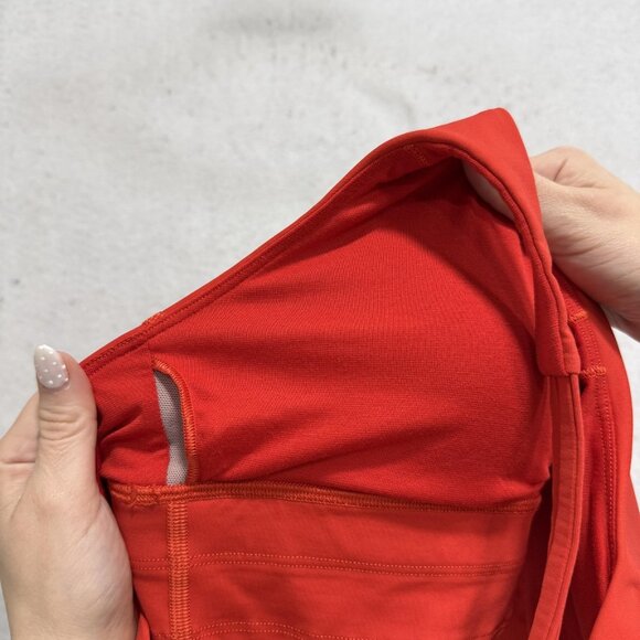 Lululemon Sports Bra Womens 10 Red Longline Strappy Crossback Yoga Top LW2AV0S - Picture 5 of 7